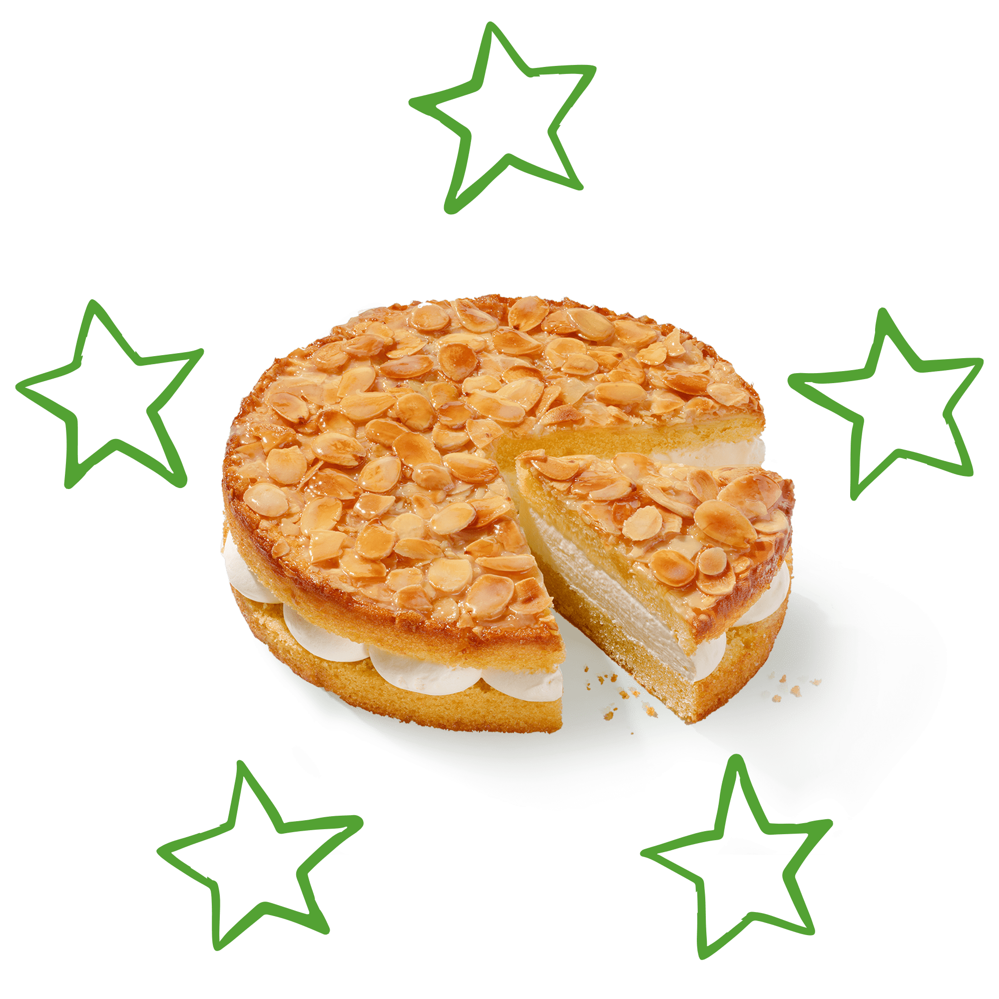 Ausgepackter Kuchen-Sterne